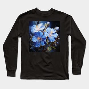 Blue Flower Long Sleeve T-Shirt